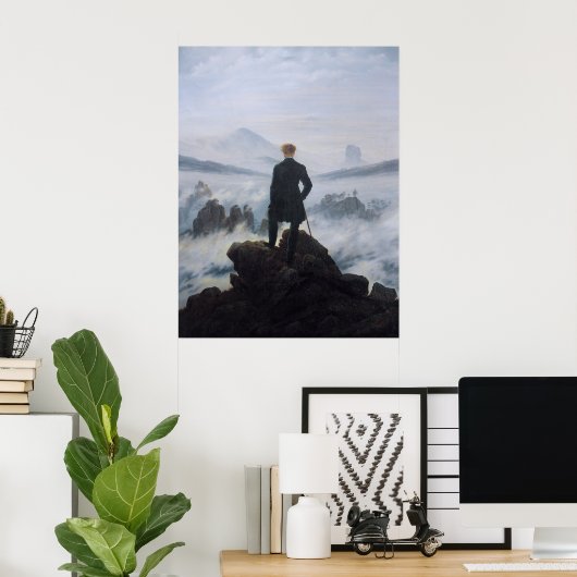 De zwerver boven het Zee Fog Poster (Thuiskantoor)