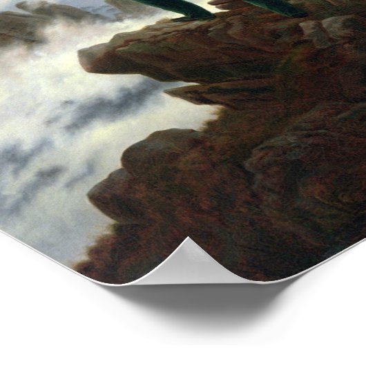 De zwerver boven het Zee Fog Poster (Hoek)