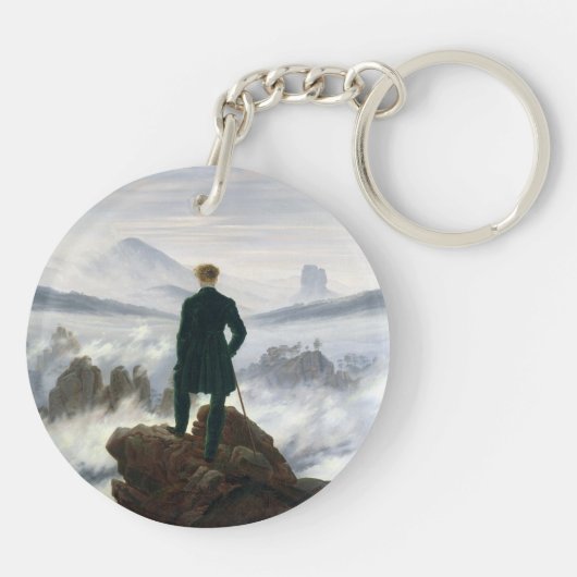 De zwerver boven het Zee Fog Sleutelhanger (Achterkant)