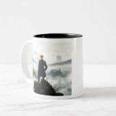 De zwerver boven het Zee Fog Tweekleurige Koffiemok (Voorkant links)