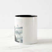 De zwerver boven het Zee Fog Tweekleurige Koffiemok (Center)