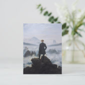 De zwerver boven het zee mist briefkaart (Staand voorkant)