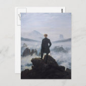 De zwerver boven het zee mist briefkaart (Voorkant / Achterkant)