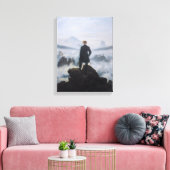 De zwerver boven het zee mist canvas afdruk (Insitu (Woonkamer))