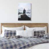 De zwerver boven het zee mist canvas afdruk (Insitu (Slaapkamer))