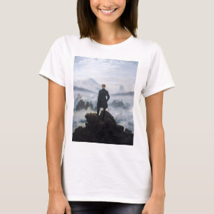 De zwerver boven het zee mist door Caspar David T-shirt