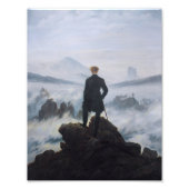 De zwerver boven het zee mist foto afdruk (Voorkant)