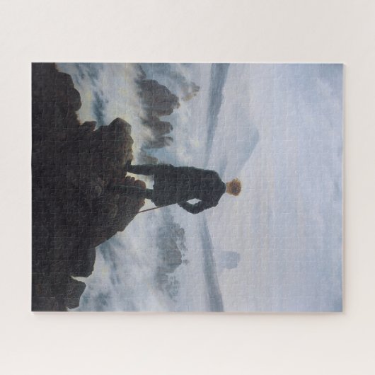 De zwerver boven het zee mist legpuzzel (Horizontaal)