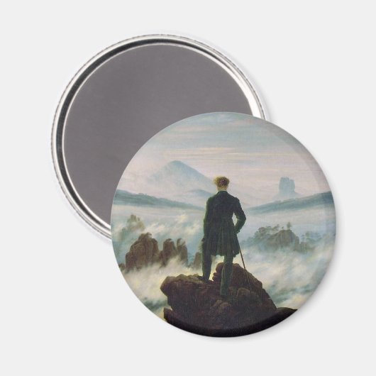 De zwerver boven het zee mist magneet (Voorkant / Achterkant)