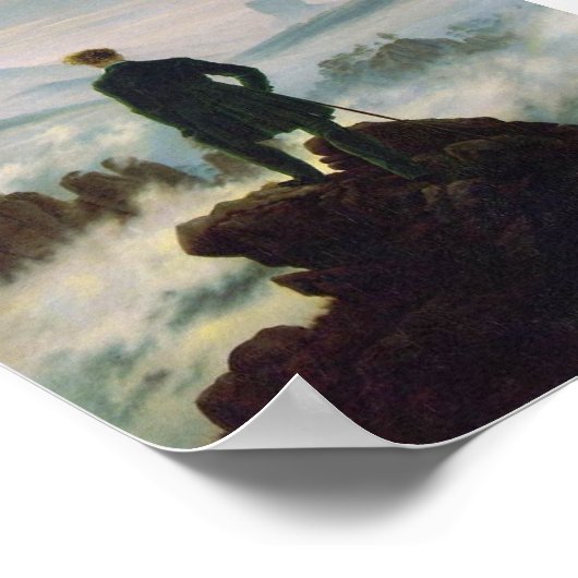 De zwerver boven het zee mist poster (Hoek)