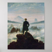 De zwerver boven het zee mist poster (Voorkant)