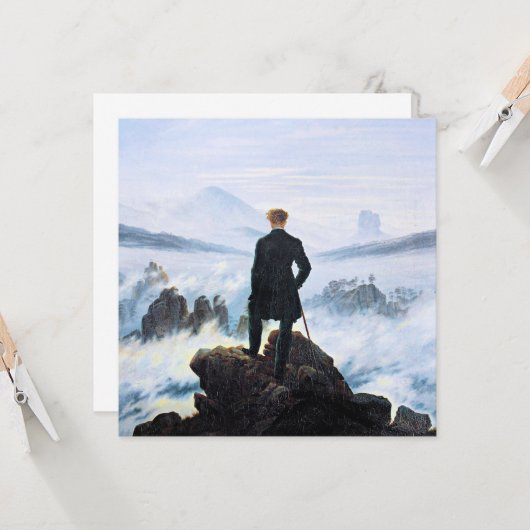 De zwerver boven het Zee van Fog, mooie kunst Kaart (Voorkant / Achterkant in situ)