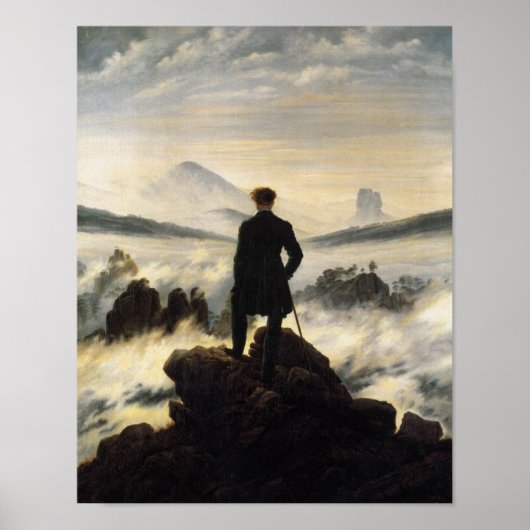 De zwerver boven het Zee van mist Poster (Voorkant)