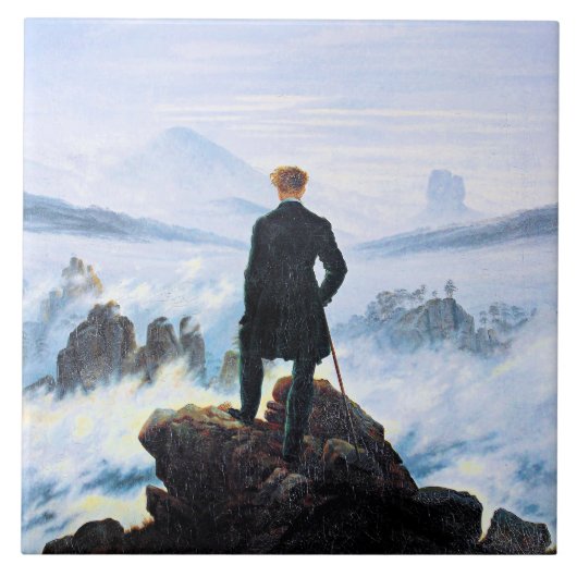 De Zwervers, schilderij,  Tegeltje (Voorkant)