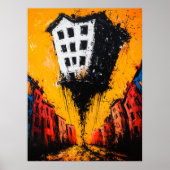 De Zwevende Afgrond – Expressionistische Surrealis Poster (Voorkant)