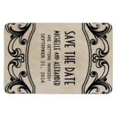 De  Zwirls sparen de Datum Magnet, Beige Magneet (Horizontaal)