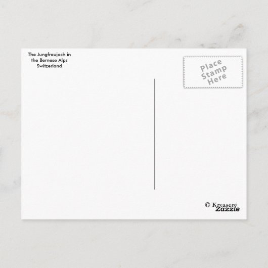 De Zwitserse Alpen Briefkaart (Achterkant)