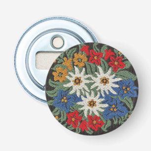 De Zwitserse Alpiene Bloem van het edelweiss Button Flesopener