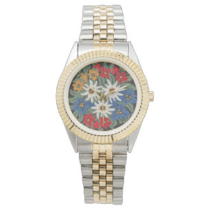 De Zwitserse Alpiene Bloem van het edelweiss Horloge