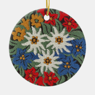 De Zwitserse Alpiene Bloem van het edelweiss Keramisch Ornament