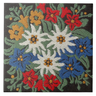 De Zwitserse Alpiene Bloem van het edelweiss Tegeltje