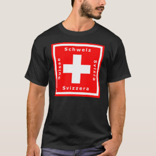 De Zwitserse vlag en de vier talen van Zwitserland T-shirt