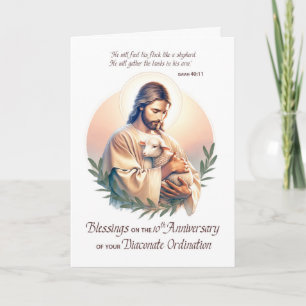 Deacon 10th Ordination Jubileum Jesus Shepherd Kaart