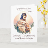 Deacon 20e ordinatie Jubileum Jesus Shepherd Kaart (Gele Bloem)