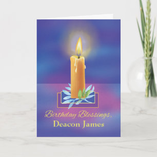 Deacon Birthday Blessings met Shining Candle Kaart