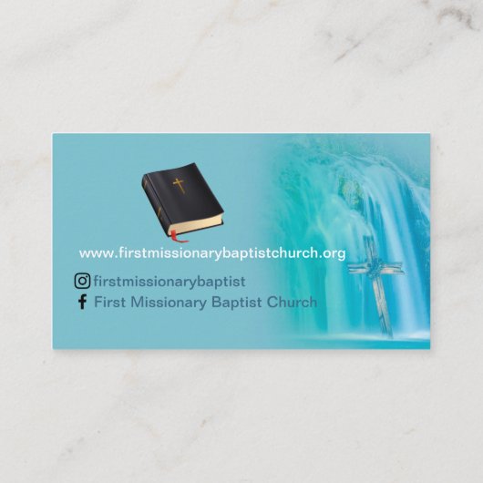 Deacon Cross Waterfall Church Business C Visitekaartje (Achterkant)
