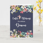 Deacon Easter Blessings of Risen Christus Flowers Kaart (Gele Bloem)