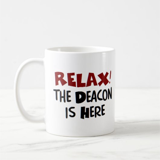 deacon is hier koffie - mok (Links)