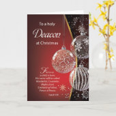 Deacon Kerst Bijbel Quote Ornamenten Kaart (Gele Bloem)