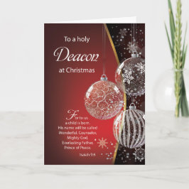 Deacon Kerst Bijbel Quote Ornamenten Kaart