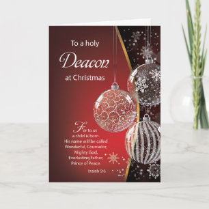 Deacon Kerst Bijbel Quote Ornamenten Kaart