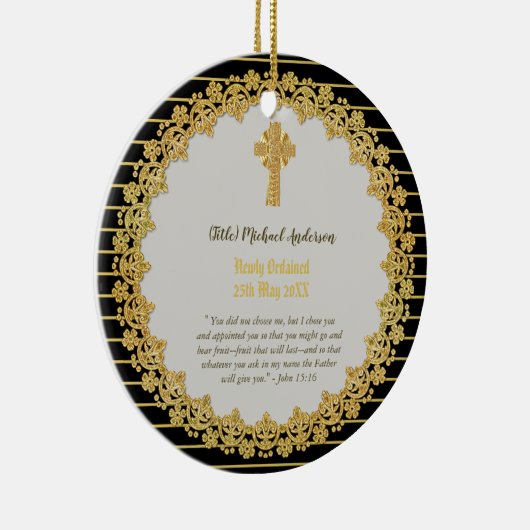 DEACON, onlangs besteld Verse Gift Herdenking Keramisch Ornament (Rechts)