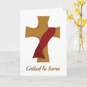 Deacon Ordination Gefeliciteerd Rode Stole Cross Kaart (Gele Bloem)