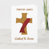 Deacon Ordination Gefeliciteerd Rode Stole Cross Kaart (Voorkant)