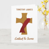 Deacon Ordination Gefeliciteerd Rode Stole Cross Kaart (Gele Bloem)