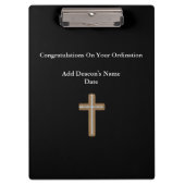 Deacon Ordination Gift Herdenking Klembord (Voorkant)
