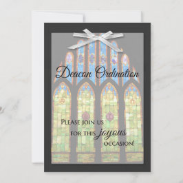 Deacon Ordination Invitation - Stain Glass Kaart
