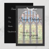 Deacon Ordination Invitation - Stain Glass Kaart (Voorkant / Achterkant)