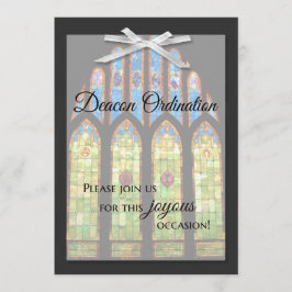 Deacon Ordination Invitation - Stain Glass Kaart