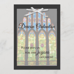 Deacon Ordination Invitation - Stain Glass Kaart