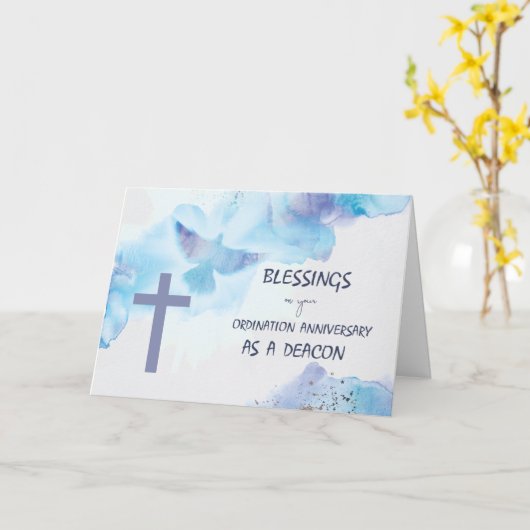 Deacon Ordination Jubileum Blessings Paars Kaart (Gele Bloem)