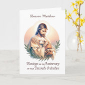 Deacon Ordination Jubileum Jesus Good Shepherd Kaart (Gele Bloem)
