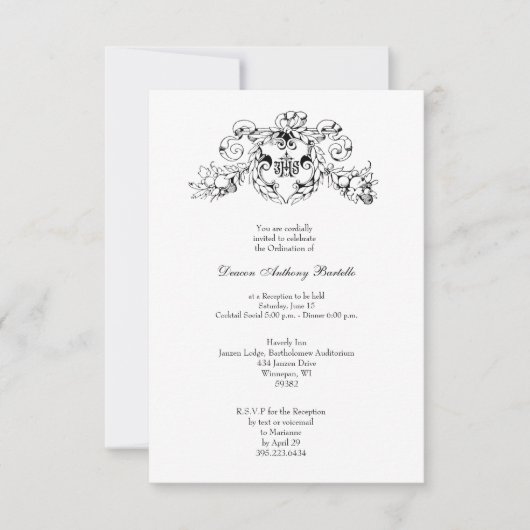 Deacon priester wijding receptie uitnodiging (Voorkant)