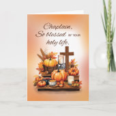 Deacon Thanksgiving met Cross Pumpkins en Kaars Kaart (Voorkant)