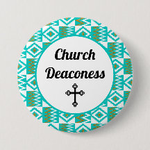 Deaconess Aqua Blauwgroen Blue Kente Cloth Button 
