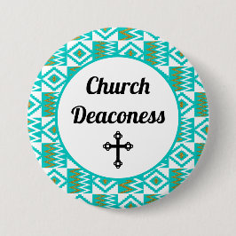 Deaconess Aqua Blauwgroen Blue Kente Cloth Button
